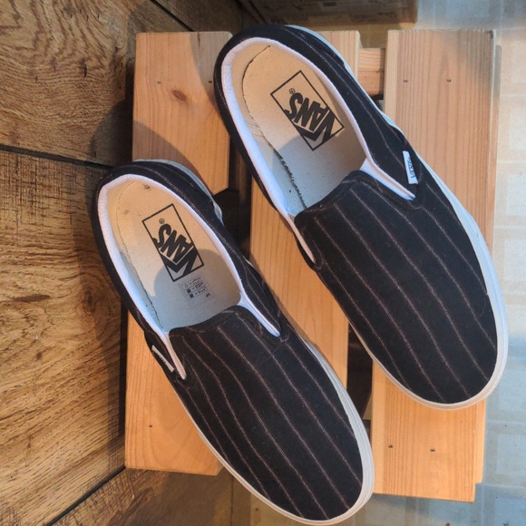 Vans J. Crew Pinstripe Slip ons - Picture 3 of 8